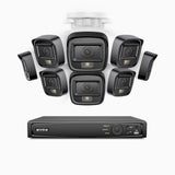 H500 - 3K Super HD 16 Channel 8 Cameras PoE Security System, Color & IR Night Vision, 3072 × 1728 @ 20fps, Smart Human & Vehicle Detection, Built-in Microphone, IP67
