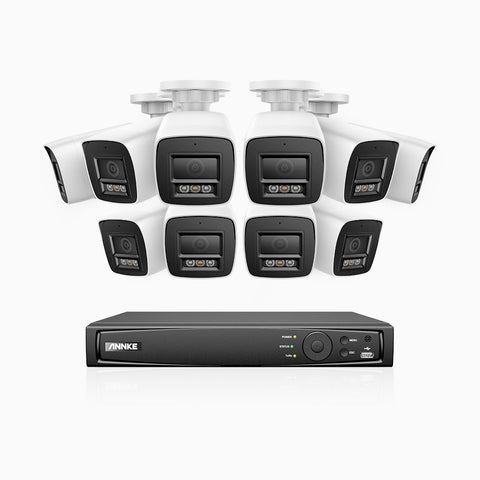 H800 - 4K 16 Channel 10 Cameras PoE Security System, Human & Vehicle Detection, Built-in Mic, Color & IR Night Vision, RTSP Supported