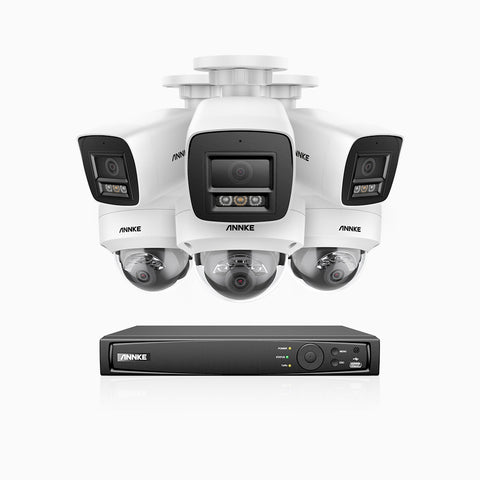 H800 - 4K 16 Channel PoE Security System with 3 Bullet & 3 Dome (IK10) Cameras, Vandal-Resistant, Human & Vehicle Detection, Color & IR Night Vision, Built-in Mic, RTSP Supported