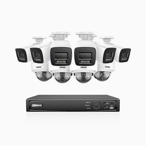 H800 - 4K 16 Channel PoE Security System with 6 Bullet & 4 Dome (IK10) Cameras, Vandal-Resistant, Human & Vehicle Detection, Color & IR Night Vision, Built-in Mic, RTSP Supported