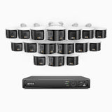 FDH600 - 16 Channel PoE Security System with 16 Dual Lens Cameras, 6MP Resolution, 180° Panoramic View, Smart Dual Light Night Vision, Two-Way Audio, Active Siren & Alarm, Human & Vehicle Detection, IP67
