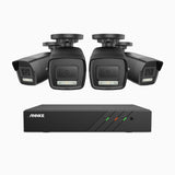 AH500 - 3K 8 Channel 4 Cameras PoE Security System, Color & IR Night Vision, 3072*1728 Resolution, f/1.6 Aperture (0.005 Lux), Human & Vehicle Detection, Built-in Microphone,IP67