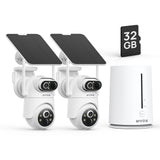 ANNKE No Subscription Security Camera System Wireless with 32GB SD Home Hub, Dual-PIR Fewer False Alerts,  Dual-band 2.4/5GHz, 9000mAh & 4W Solar Panel