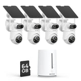ANNKE No Subscription Security Camera System Wireless with 64GB SD Home Hub, Dual-PIR Fewer False Alerts,  Dual-band 2.4/5GHz, 9000mAh & 4W Solar Panel