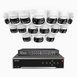 FDH800, 4K 32CH PoE Security System with 16 Seamless 180° Dual-Lens Cameras, 77° Vertical FOV for Superior Panoramic Coverage, Smart Color Night Vision & Active Deterrence