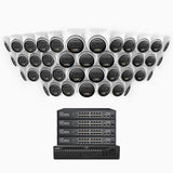 H500 - 3K Super HD 64 Channel 40 Cameras PoE Security System, Color & IR Night Vision, 3072 × 1728 @ 20fps, Smart Human & Vehicle Detection, Built-in Microphone, IP67