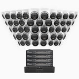 H500 - 3K Super HD 64 Channel 48 Cameras PoE Security System, Color & IR Night Vision, 3072 × 1728 @ 20fps, Smart Human & Vehicle Detection, Built-in Microphone, IP67