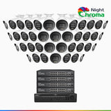 NightChroma<sup>TM</sup> NCK800 – 4K 64 Channel 40 Cameras PoE Security System, f/1.0 Super Aperture, Color Night Vision, 2CH 4K Decoding Capability, Human & Vehicle Detection, Intelligent Behavior Analysis, Built-in Mic, 124° FoV, All-Metal Housing