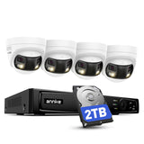 ANNKE 4K PoE Security Camera System with Dual Lens, 180° Wide Angle, 12MP H.265+ NVR with 2TB HDD, 4pcs 8MP Wired  Surveillance Cameras, Smart AI Human/Vehicle Detection, 2-Way Audio, Smart Dual Light