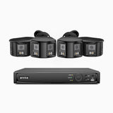 ANNKE FCD800 8 Channel PoE Security Camera System with 4 X 8MP UHD Dual Lens Cameras, 180° Panoramic View, Smart Dual Light Night Vision, Two-Way Audio, Active Siren & Alarm, Human & Vehicle Detection, IP67