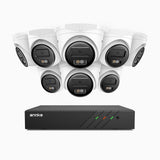 H500 - 3K Super HD 8 Channel 8 Cameras PoE Security System, Color & IR Night Vision, 3072 × 1728 @ 20fps, Smart Human & Vehicle Detection, Built-in Microphone, IP67