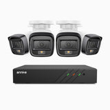 H500 - 3K Super HD 8 Channel 4 Cameras PoE Security System, Color & IR Night Vision, 3072 × 1728 @ 20fps, Smart Human & Vehicle Detection, Built-in Microphone, IP67