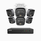 H500 - 3K Super HD 8 Channel 6 Cameras PoE Security System, Color & IR Night Vision, 3072 × 1728 @ 20fps, Smart Human & Vehicle Detection, Built-in Microphone, IP67