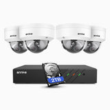 ANNKE 4K 8MP PoE Security Camera System, 4 X 4K IP Cams + 8CH NVR Recorder, 2TB HDD, Human & Vehicle Detection, Built-in Micphone, Color & IR Night Vision, RTSP Supported