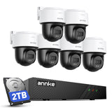 ANNKE 4K 8CH 6pcs PoE Security Camera System with PT Auto-Tracking, 2TB HDD | 8 Channel H.265+ NVR, 345° Pan 80° Tilt IP Cam Outdoor, 2-Way Audio, AI Human/Vehicle Detection, Spotlight Smart Dual Light