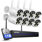 ANNKE 16CH Wireless Security Camera System, 4K 1TB NVR & 8X 3MP Cameras | Outdoor Camera(Wired Power), 2-Way Audio, Dual-Band WiFi, Human Detection, Remote Access, IP66 Waterproof, 24/7 Protection