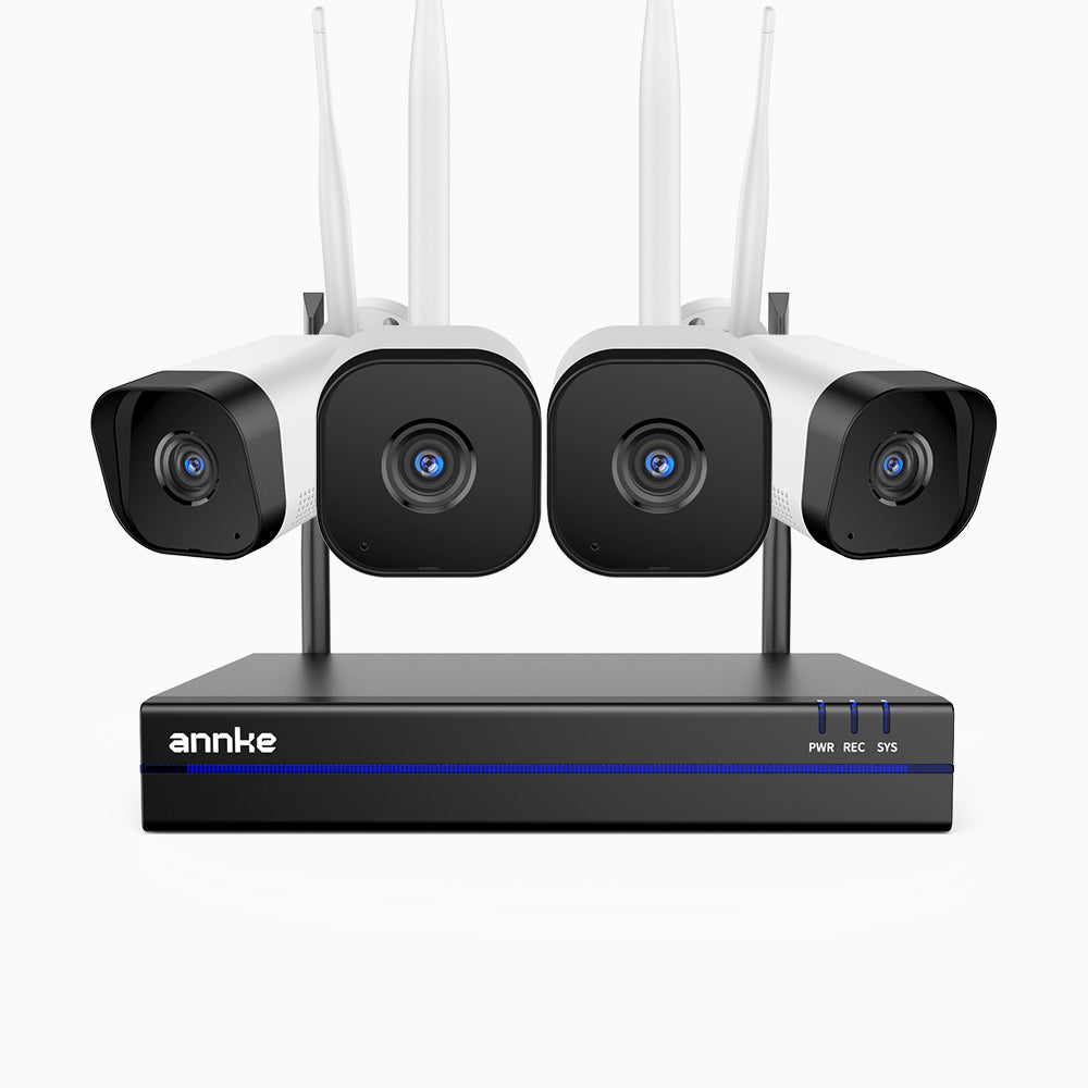 ANNKE WS800 8MP 4K 16 Channel 4 Cameras Wireless NVR CCTV System ...