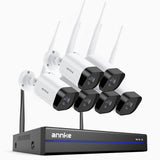 WS800 - 8MP Ultra HD 8 Channel 6 Cameras Wireless NVR Security System, 2.4/5.8G Dual-Band WiFi Pro, Human Motion Detection, Two-Way Audio, Night Vision, Works with Alexa