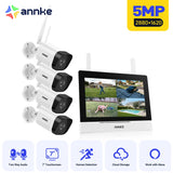 ANNKE 5MP Wireless CCTV AI Security Camera System 4CH 7" Monitor Two Way Audio