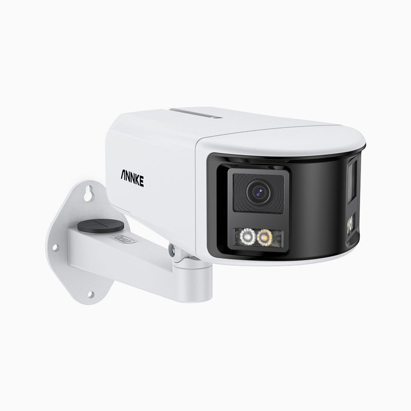 FCD600 - Panoramic Outdoor PoE Dual Lens Security Camera, 6MP Resolution, 180° Ultra Wide Angle, f/1.2 Super Aperture, BSI Sensor, Color Night Vision & Infrared Night Vision, Built-in Mic, Active Siren & Alarm, Human & Vehicle Detection