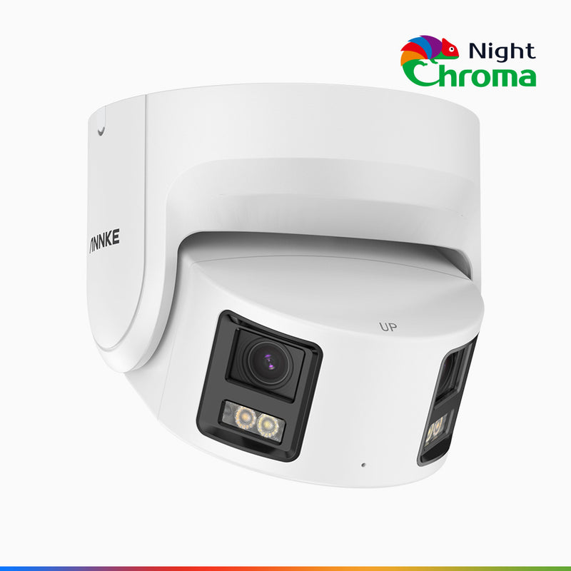 NightChroma<sup>TM</sup> NCD800 – 4K Outdoor Panoramic PoE Dual Lens Security Camera, f/1.0 Super Aperture (0.0005 Lux), Acme Color Night Vision, Active Siren and Strobe, Human & Vehicle Detection, Intelligent Behavior Analysis, Two-Way Audio