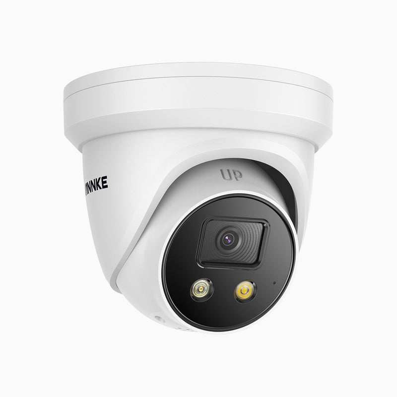 AC800 - 4K Outdoor PoE Security Camera, 1/1.8'' BSI Sensor, f/1.6 Aperture (0.003 Lux), Siren & Strobe Alarm, Two-Way Audio, Human & Vehicle Detection, Perimeter Protection, Works with Alexa