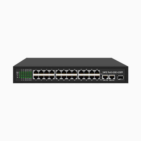 8-Port Gigabit Ethernet PoE Switch with Metal Casing, Desktop or Wall Mount