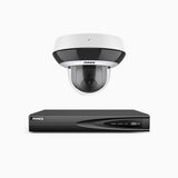 HCZ504 - 4 Channel 1 Camera PTZ PoE Security System, 3K Super HD, 4X Optical Zoom, IK10 Vandal-Resistant, 2.8-12 mm Lens, Intelligent Behavior Analysis, Color Night Vision & Anti-Fog