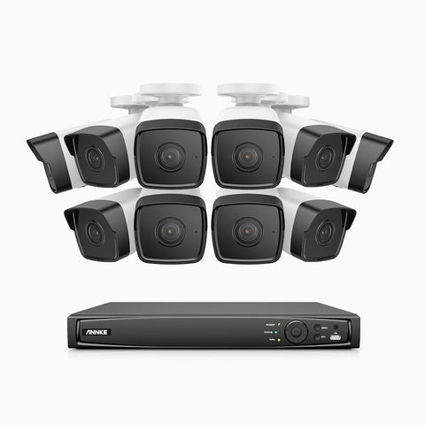 H500 - 5MP 16 Channel 10 Cameras PoE Security System, EXIR 2.0 Night Vision, Built-in Mic & SD Card Slot,IP67 Waterproof, RTSP Supported, Works with Alexa