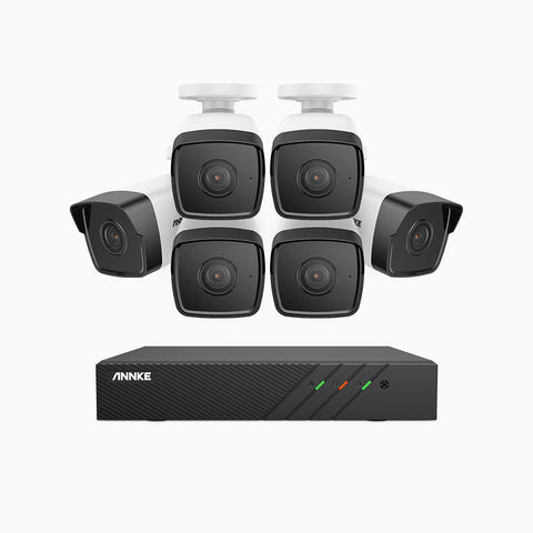 H500 - 3K 8 Channel 6 Cameras PoE Security System, EXIR 2.0 Night Vision, Built-in Mic & SD Card Slot,IP67 Waterproof, RTSP Supported, Works with Alexa ,IP67 Waterproof, RTSP Supported