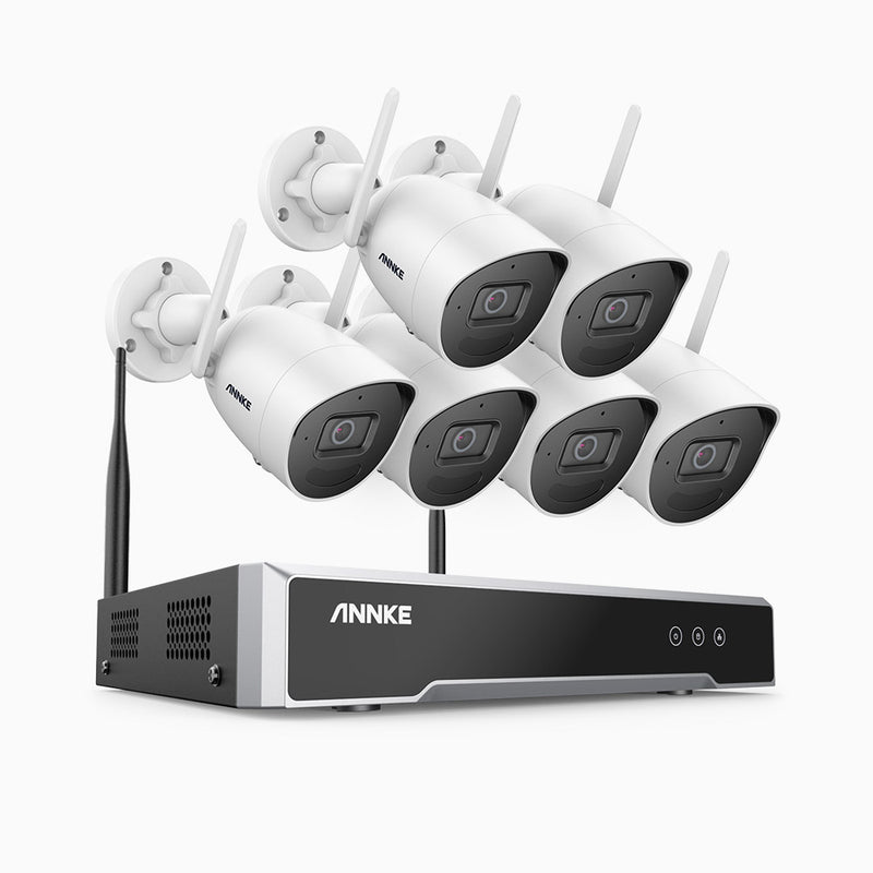 WS500 – 5MP 8 Channel 6-Cameras Wireless NVR CCTV System, EXIR 3.0 Night Vision, 2T2R MIMO Antennas, Built-in Micphone, Works with Alexa