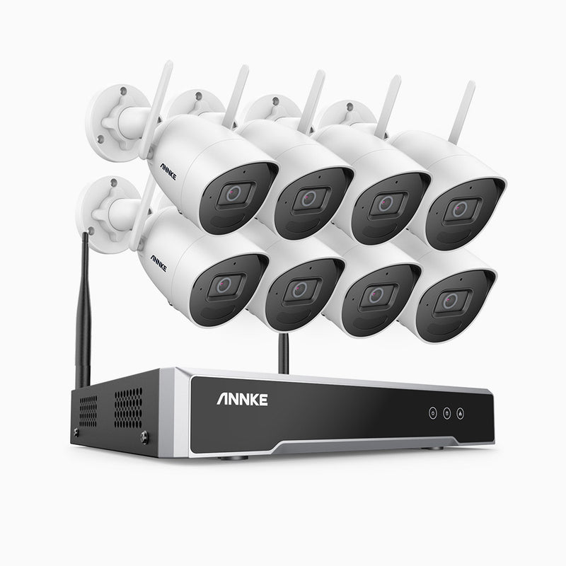 WS500 – 5MP 8 Channel 8-Cameras Wireless NVR CCTV System, EXIR 3.0 Night Vision, 2T2R MIMO Antennas, Built-in Micphone, Works with Alexa