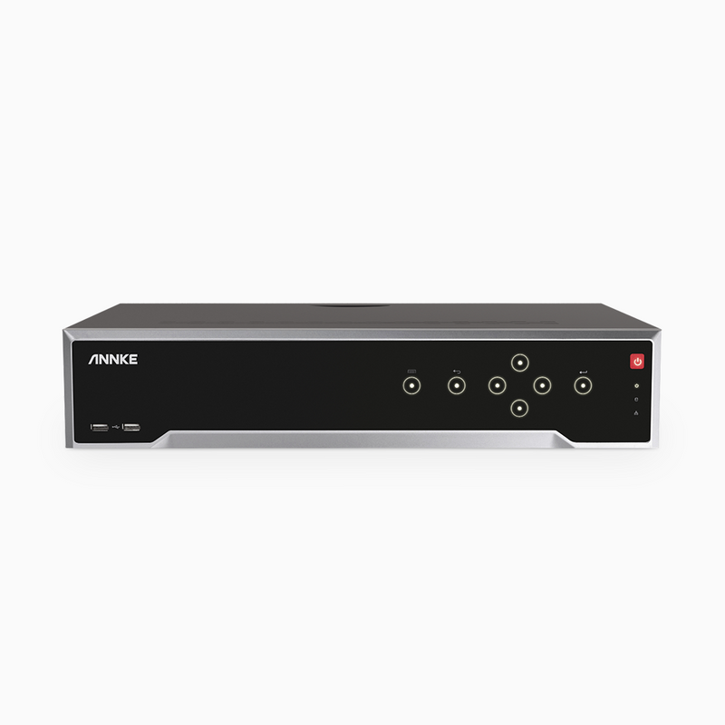 4K 32 Channel PoE NVR Recorder with 16 PoE Ports, 12MP Video Resolution, 4 Hard Drive Bays, H.265+, Motion Detection, Remote Access